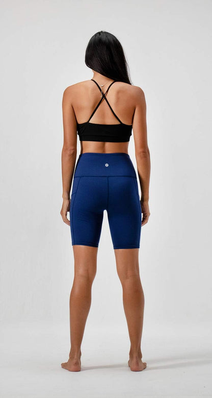 2 Pack Women'S 8" Biker Shorts High Waist Yoga Workout Gym Running Volleyball Spandex Shorts with Pockets
