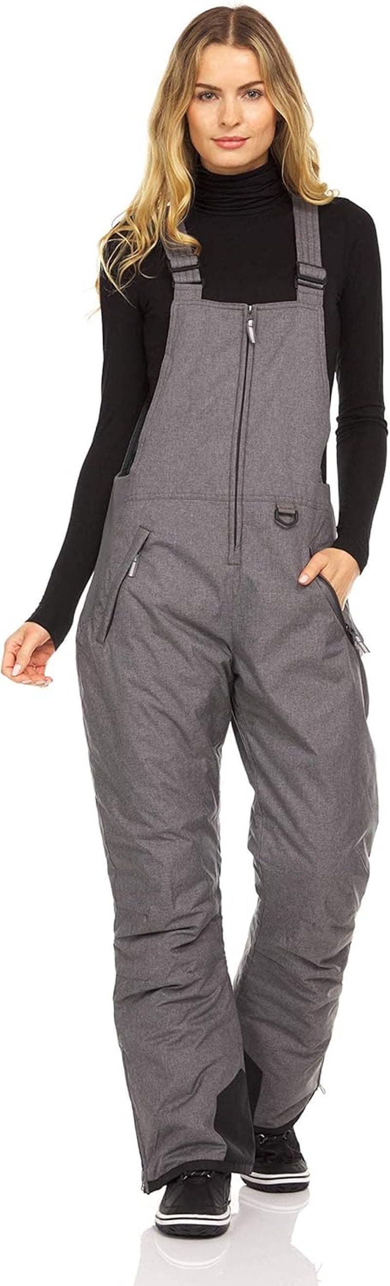Womens Insulated Water Resistant Ski Snow Bib Pants